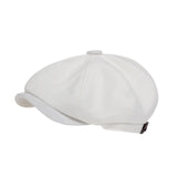 Maxbell Beret Hat British Spring Painter Hat Cabbie Hat for Adults Traveling Camping White