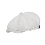 Maxbell Beret Hat British Spring Painter Hat Cabbie Hat for Adults Traveling Camping White