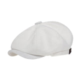 Maxbell Beret Hat British Spring Painter Hat Cabbie Hat for Adults Traveling Camping White