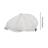 Maxbell Beret Hat British Spring Painter Hat Cabbie Hat for Adults Traveling Camping White
