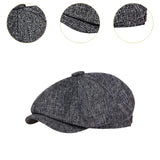 Maxbell Beret Hat British Spring Painter Hat Cabbie Hat for Adults Traveling Camping Gray