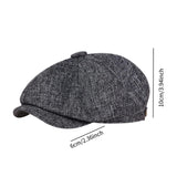 Maxbell Beret Hat British Spring Painter Hat Cabbie Hat for Adults Traveling Camping Gray