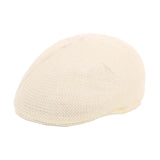 Maxbell Mesh Flat Cap Painter Hat Adults Headwear Summer Hat for Outdoor Travel Milky White