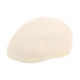 Maxbell Mesh Flat Cap Painter Hat Adults Headwear Summer Hat for Outdoor Travel Milky White