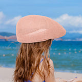 Maxbell Mesh Flat Cap Painter Hat Adults Headwear Summer Hat for Outdoor Travel Light Pink