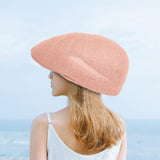 Maxbell Mesh Flat Cap Painter Hat Adults Headwear Summer Hat for Outdoor Travel Light Pink