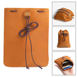 Maxbell Drawstring Bag PU Leather for Men Women Earphone Holder for Small Items Keys