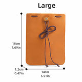 Maxbell Drawstring Bag PU Leather for Men Women Earphone Holder for Small Items Keys