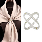 Maxbell Scarf Ring Blankets for Women Girls Heavy Duty Clothes Corner Knotted Button Silver