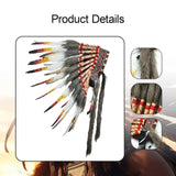 Maxbell Indian Inspired Feather Headdress Chief Indian Hat for Show Party Masquerade