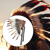 Maxbell Indian Inspired Feather Headdress Chief Indian Hat for Show Party Masquerade