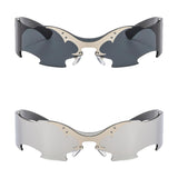 Maxbell Rimless Sunglasses Fashionable Eyewear for Nightclub Stage Performance Party Black