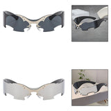 Maxbell Rimless Sunglasses Fashionable Eyewear for Nightclub Stage Performance Party Black