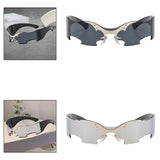 Maxbell Rimless Sunglasses Fashionable Eyewear for Nightclub Stage Performance Party Black