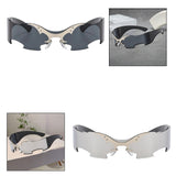 Maxbell Rimless Sunglasses Fashionable Eyewear for Nightclub Stage Performance Party Black