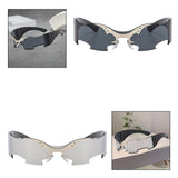 Maxbell Rimless Sunglasses Fashionable Eyewear for Nightclub Stage Performance Party Black
