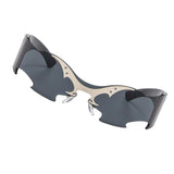 Maxbell Rimless Sunglasses Fashionable Eyewear for Nightclub Stage Performance Party Black