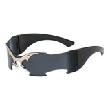 Maxbell Rimless Sunglasses Fashionable Eyewear for Nightclub Stage Performance Party Black