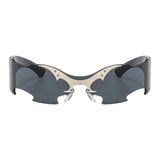 Maxbell Rimless Sunglasses Fashionable Eyewear for Nightclub Stage Performance Party Black