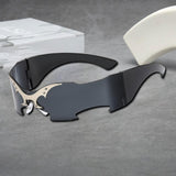 Maxbell Rimless Sunglasses Fashionable Eyewear for Nightclub Stage Performance Party Black