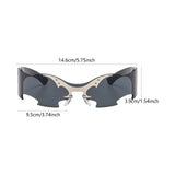 Maxbell Rimless Sunglasses Fashionable Eyewear for Nightclub Stage Performance Party Black