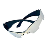 Maxbell Rimless Sunglasses Fashionable Eyewear for Nightclub Stage Performance Party Silver
