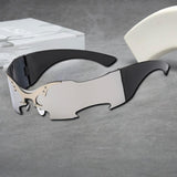 Maxbell Rimless Sunglasses Fashionable Eyewear for Nightclub Stage Performance Party Silver