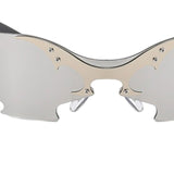 Maxbell Rimless Sunglasses Fashionable Eyewear for Nightclub Stage Performance Party Silver