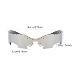 Maxbell Rimless Sunglasses Fashionable Eyewear for Nightclub Stage Performance Party Silver