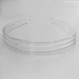 Maxbell Ladies Women Triple Row Headband for Make up, Sports Accessories PC Material Transparent