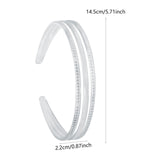 Maxbell Ladies Women Triple Row Headband for Make up, Sports Accessories PC Material Transparent