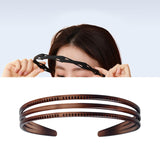 Maxbell Ladies Women Triple Row Headband for Make up, Sports Accessories PC Material Brown