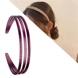 Maxbell Ladies Women Triple Row Headband for Make up, Sports Accessories PC Material Red