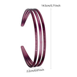 Maxbell Ladies Women Triple Row Headband for Make up, Sports Accessories PC Material Red