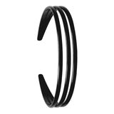 Maxbell Ladies Women Triple Row Headband for Make up, Sports Accessories PC Material Black