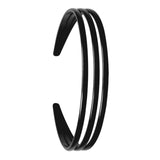Maxbell Ladies Women Triple Row Headband for Make up, Sports Accessories PC Material Black