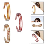 Maxbell Woman Headband with Three Row Lightweight for Reading and Writing Hair Clips Dark Brown