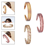 Maxbell Woman Headband with Three Row Lightweight for Reading and Writing Hair Clips Dark Brown