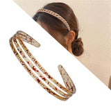 Maxbell Woman Headband with Three Row Lightweight for Reading and Writing Hair Clips Light Brown