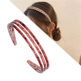 Maxbell Woman Headband with Three Row Lightweight for Reading and Writing Hair Clips Red