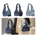 Maxbell Women's Underarm Bag Armpit Bag Canvas Handbag for Dating Traveling Leisure Blue