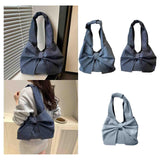 Maxbell Women's Underarm Bag Armpit Bag Canvas Handbag for Dating Traveling Leisure Blue