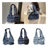 Maxbell Women's Underarm Bag Armpit Bag Canvas Handbag for Dating Traveling Leisure Blue