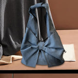 Maxbell Women's Underarm Bag Armpit Bag Canvas Handbag for Dating Traveling Leisure Blue