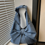 Maxbell Women's Underarm Bag Armpit Bag Canvas Handbag for Dating Traveling Leisure Blue