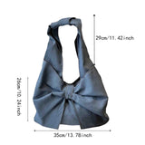 Maxbell Women's Underarm Bag Armpit Bag Canvas Handbag for Dating Traveling Leisure Blue