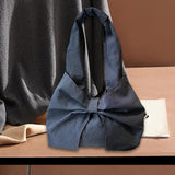 Maxbell Women's Underarm Bag Armpit Bag Canvas Handbag for Dating Traveling Leisure Dark Blue