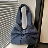 Maxbell Women's Underarm Bag Armpit Bag Canvas Handbag for Dating Traveling Leisure Dark Blue