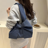 Maxbell Women's Underarm Bag Armpit Bag Canvas Handbag for Dating Traveling Leisure Dark Blue