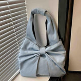 Maxbell Women's Underarm Bag Armpit Bag Canvas Handbag for Dating Traveling Leisure Light Blue